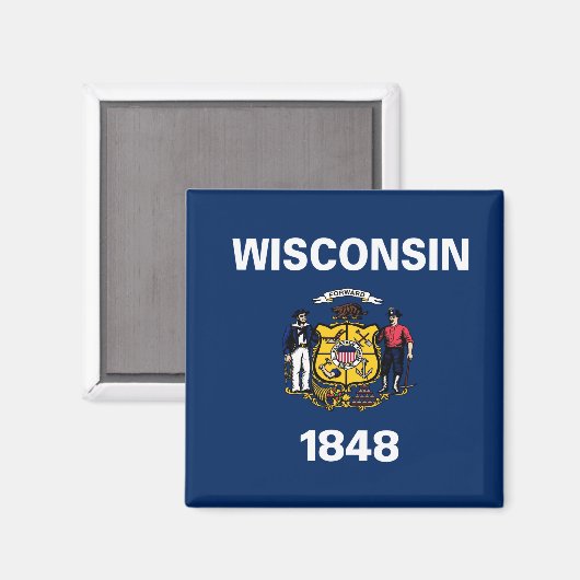 Wisconsin-vlag Magneet (Voorkant / Achterkant)