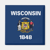 Wisconsin-vlag Magneet (Voorkant)