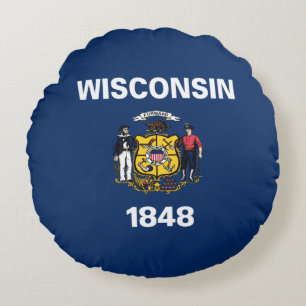 Wisconsin-vlag Rond Kussen