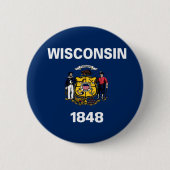 Wisconsin-vlag Ronde Button 5,7 Cm (Voorkant)