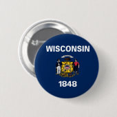 Wisconsin-vlag Ronde Button 5,7 Cm (Voorkant /achterkant)