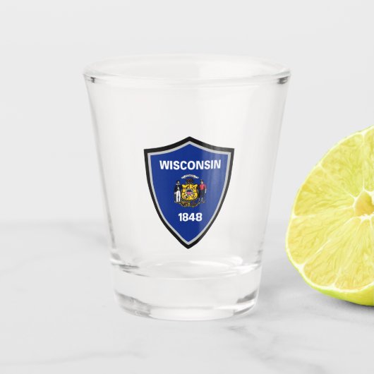 Wisconsin-vlag Shot Glas (Voorkant)