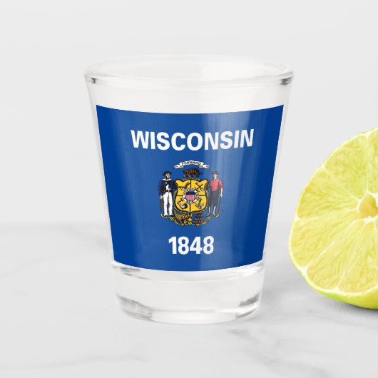 Wisconsin-vlag  shot glas (Voorkant)