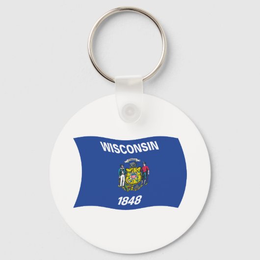 Wisconsin Vlag Sleutelhanger (Voorkant)