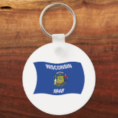 Wisconsin Vlag Sleutelhanger (Voorkant)