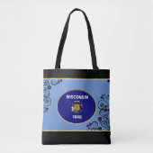 Wisconsin-vlag Tote Bag (Voorkant)