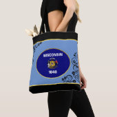 Wisconsin-vlag Tote Bag (Dichtbij)
