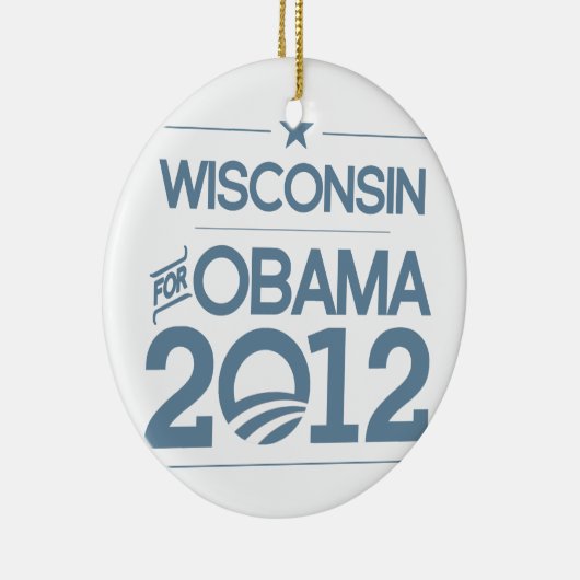 WISCONSIN VOOR OBAMA 2012.png Keramisch Ornament (Rechts)