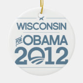 WISCONSIN VOOR OBAMA 2012.png Keramisch Ornament (Voorkant)