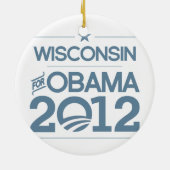 WISCONSIN VOOR OBAMA 2012.png Keramisch Ornament (Achterkant)