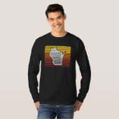 Wisconsin Vorm Retrowave Nostalgische Gradiënt T-shirt (Voorkant volledig)