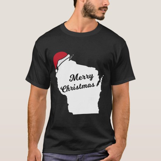 Wisconsin Vrolijk Kerstfeest T-shirt (Voorkant)