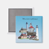 Wisconsin Vuurtoren magneet (Voorkant / Achterkant)
