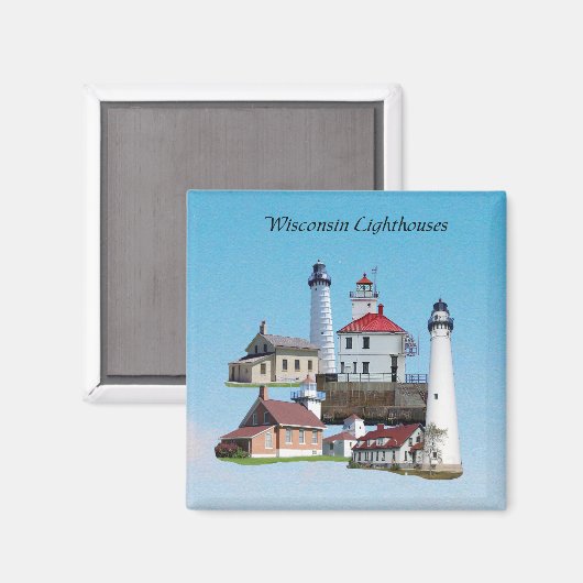 Wisconsin Vuurtoren magneet (Voorkant / Achterkant)