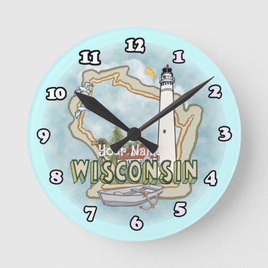 Wisconsin Vuurtoren Ronde Klok (Voorkant)