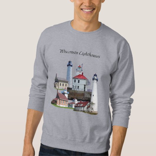 Wisconsin Vuurtoren zwart letter shirt (Voorkant)