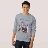 Wisconsin Vuurtoren zwart letter shirt (Voorkant volledig)