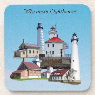 Wisconsin vuurtorens coaster bier onderzetter
