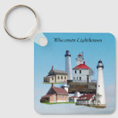 Wisconsin Vuurtorens metalen sleutelhanger (Voorkant)