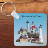 Wisconsin Vuurtorens metalen sleutelhanger (Voorkant)