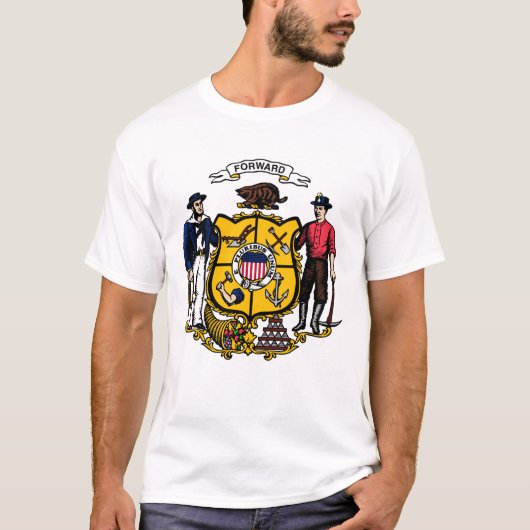 Wisconsin-wapen, Amerikaanse T-Shirt (Voorkant)