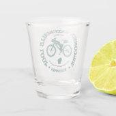 Wisconsin Watervallen Loop (fietsen) Shot Glas (Achterkant)