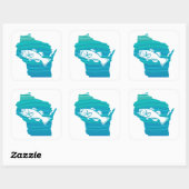 Wisconsin Wave Vist Vierkante Sticker (Vel)