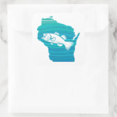 Wisconsin Wave Vist Vierkante Sticker (Tas)