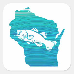 Wisconsin Wave Vist Vierkante Sticker