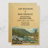 Wisconsin Wedding Invitation Natuur Kaart (Voorkant / Achterkant)
