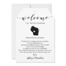 Wisconsin Wedding Welcome Label, Letter & Itinerar