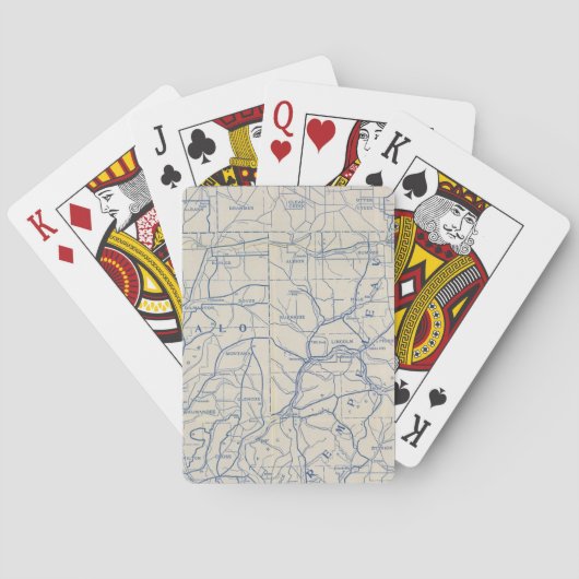Wisconsin wegenkaart 6 pokerkaarten (Achterkant)