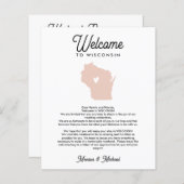 WISCONSIN Welkomstbrief Reisroute OM HET EVEN WELK (Voorkant / Achterkant)