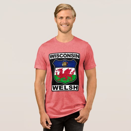 Wisconsin Welsh American Tri-Blend Shirt (Voorkant volledig)