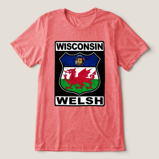 Wisconsin Welsh American Tri-Blend Shirt (Design voorkant)