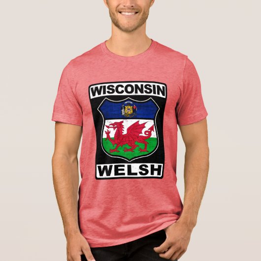 Wisconsin Welsh American Tri-Blend Shirt (Voorkant)