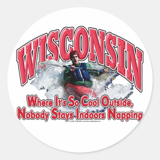 Wisconsin Whitewater Ronde Sticker (Voorkant)