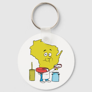 Wisconsin WI Cheese Vintage Travel Souvenir Sleutelhanger