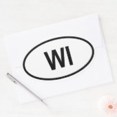 Wisconsin "WI" Ovale Sticker (Envelop)