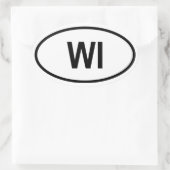 Wisconsin "WI" Ovale Sticker (Tas)