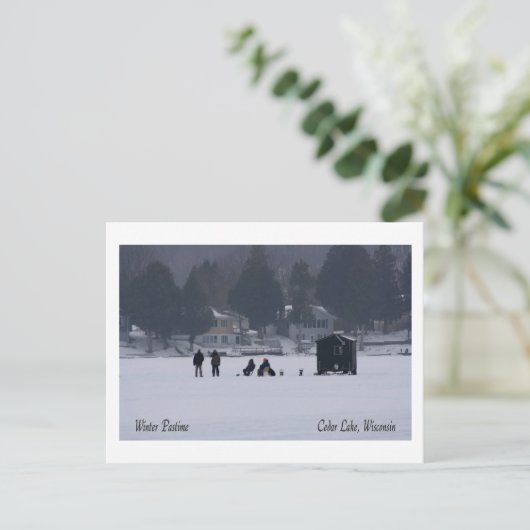 Wisconsin Winter Pastime Briefkaart (Staand voorkant)
