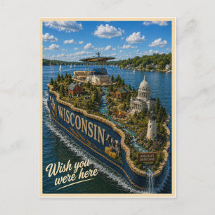 Wisconsin   Wish You Were Here   State Serie Briefkaart