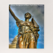 Wisconsin: Womens Rights Statue.Kerstgroet Legpuzzel (Verticaal)