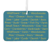 Wisconsin Woorden Auto Luchtverfrisser (Achterkant)