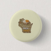 Wisconsin wrongelkaas: vers of gefrituurd? ronde button 3,2 cm (Voorkant)