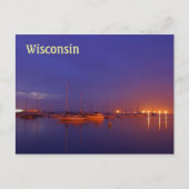 Wisconsin-zeilboten in marina bij het schemergebie briefkaart (Voorkant)