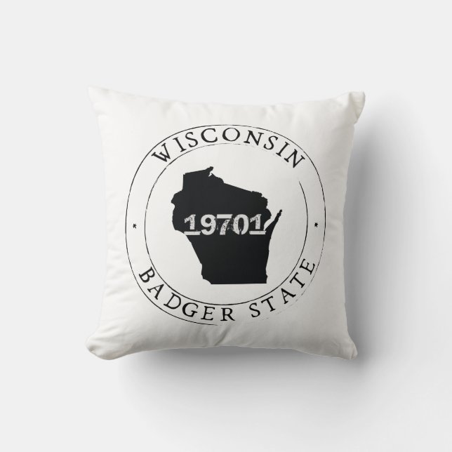Wisconsin Zip Code Pillow Kussen (Voorkant)