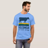Wisconsin Zuivel Staat Retro Koe T-shirt (Voorkant volledig)