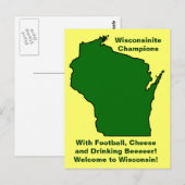 Wisconsinite Champions Football, kaas en bier Briefkaart (Voorkant / Achterkant)