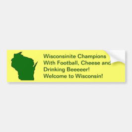 Wisconsinite Champions Football, kaas en bier Bumpersticker
